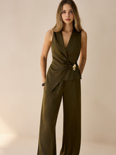 Asymmetric Wrap Top and Pants Set