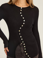 Asymmetric Button-Down Cardigan