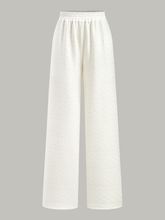 Textured Wide-Leg Pants with Elastic Waist