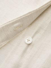 Linen Blend Cross-Over Wrap Shirt