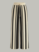 Striped Knit High-Waist Pants