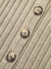 Wool Blend Ribbed Button Maxi Dress