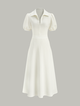 Textured Polo Neck Midi Dress