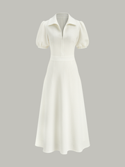 Textured Polo Neck Midi Dress