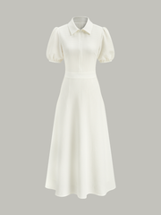 Textured Polo Neck Midi Dress