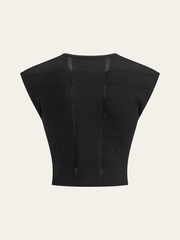 Metal Detail Ribbed Knit Top