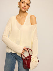 Off-Shoulder Oversized Knitted Sweater
