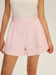 High-Waisted Cuffed Shorts