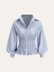 Striped Smocked Waist Shirt