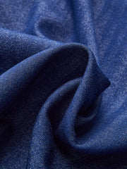 Denim Halter Neck Back Zipper Top