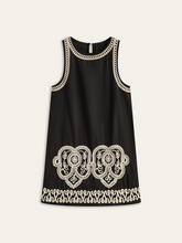 Sleeveless Embroidery Mini Dress