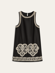 Sleeveless Embroidery Mini Dress