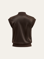 Mock Neck Cap Sleeve Top