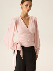 Bow Tie Long Sleeve Blouse