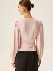 Bow Tie Long Sleeve Blouse