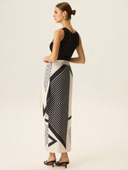 Sleeveless Top and Print Wrap Skirt Set