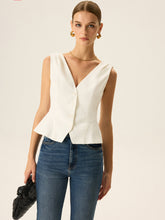 Button-Front Peplum Vest