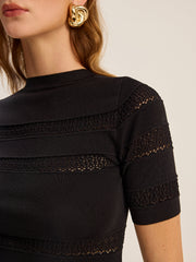 Crochet Detail Knit Top