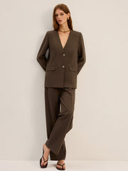 High-Waisted Pleated Pants