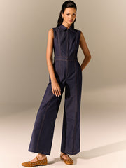 Denim Zipper Jumpsuit