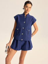 Cap Sleeve Collared Vest