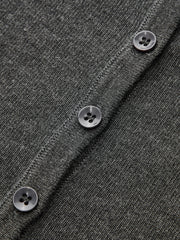 Wool Blend Fitted Button Knit Top