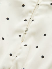 Polka Dot Panel Mock Neck Top