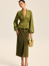 Textured Embossed Belted Wrap Top