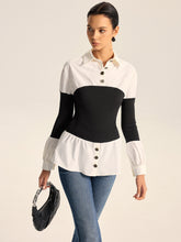 Contrast Panel Button Shirt