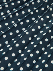 Polka Dot Halter Neck Belted Midi Dress