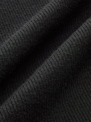 Bow Ribbed Flared Cuff Sweater