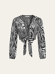 Zebra Print Tie-Front Top