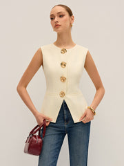 Metal Detail Sleeveless Vest