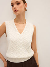 Cable-Knit V-Neck Sweater Vest