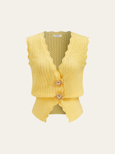 Metal Detail Scallop Trim Knit Vest