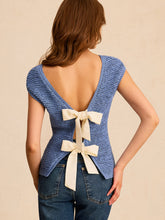 Bow Tie Reversible Design Knit Top