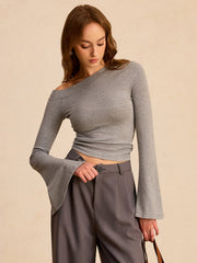 Off-Shoulder Bell-Sleeve Blouse