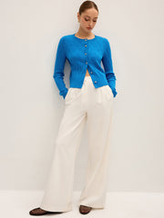 Cable Knit Wool Blend Cardigan