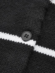Striped Wool Blend Button Cardigan