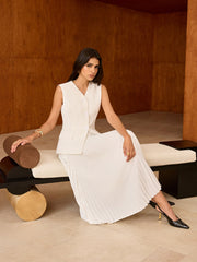 Sleeveless Button-Front Vest