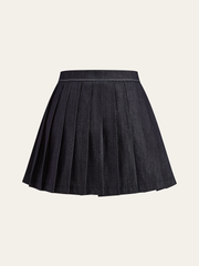 Zip Front Jacket and Pleated Mini Skirt Set