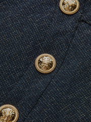 Metal Detail Ruffled Hem Mini Skirt