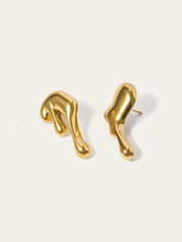 Golden Irregular Sculptural Stud Earrings