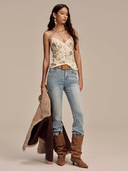 Sequin Floral Cami Top