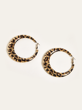 Leopard Print Hoop Earrings
