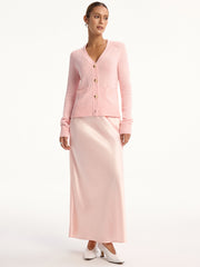 High-Waist Satin Maxi Skirt