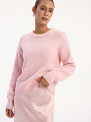 Wool Blend Crew Neck Sweater