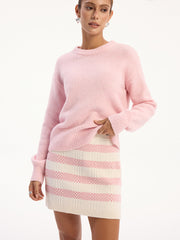 Contrast Striped Knit Mini Skirt