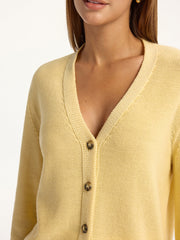 V-Neck Buttoned Knit Cardigan