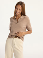 Short-Sleeved Knit Polo Top